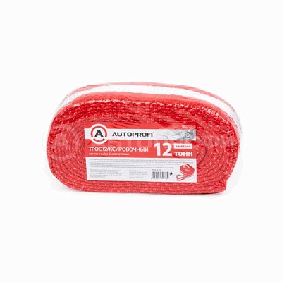 Трос 12т  5м буксировочный ленточный 2 петли Autoprofi 20шт/уп TRL-120