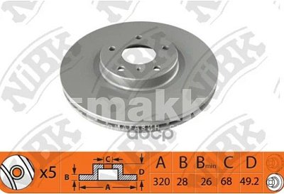 Диск тормозной передний RN1423 NIBK (2шт)