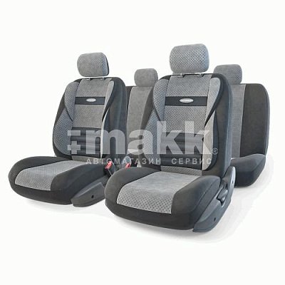 Чехлы Comfort COMBO велюр,11пр.6молн. чёрн./т.серый р-р М 5шт/уп CMB-1105 BK/D.GY