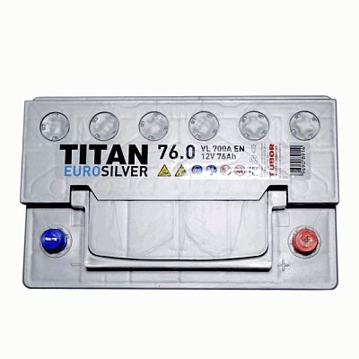 Аккумуляторная батарея 76 Ач Титан Euro Silver о/п  27,6*17,5*19