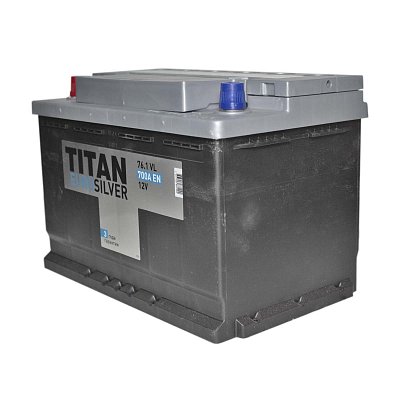 Аккумуляторная батарея 76 Ач Титан Euro Silver п/п   27,6*17,5*19