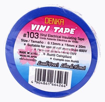 Изолента виниловая 20м 18мм Denka Vini Tape синяя 04069 Премиум "В"