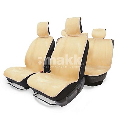 Накидки меховые AUTOPROFI на весь салон, 5 шт, 11 предм, искусственный мех бежевый MEX-1101 BE