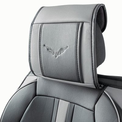 Накидки на сиденье Car Performance передние 2 шт экокожа черн/серые CUS-3012 BK/GY