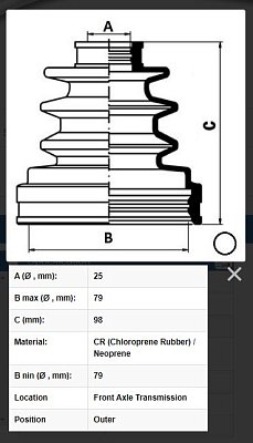 Пыльник ШРУСа Toyota Corolla AE10#/CE10#/EE10# 1991-2002 внешн. CD21005 JIKIU