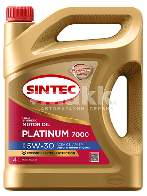 Масло моторное SINTEC PLATINUM 7000  синт 5W30 API SP ACEA C3 4л