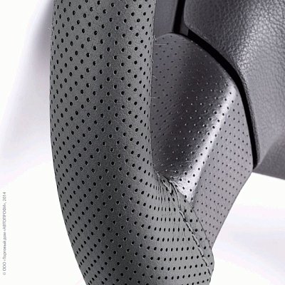 Оплётка нат.кожа чёрный Autoprofi перфорир 50шт/уп SAM-201 BK(M) "В" для перетяжки нить игла 