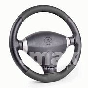 Оплётка для перетяжки AUTOPROFI экокожа с перф. вставки нить игла чёрый р-р М SAM-100 BK/BK 