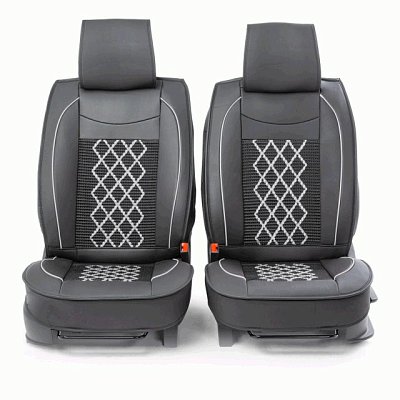 Накидки на сиденье Car Performance передние 2 шт экокожа черн/серые CUS-2092 BK/GY