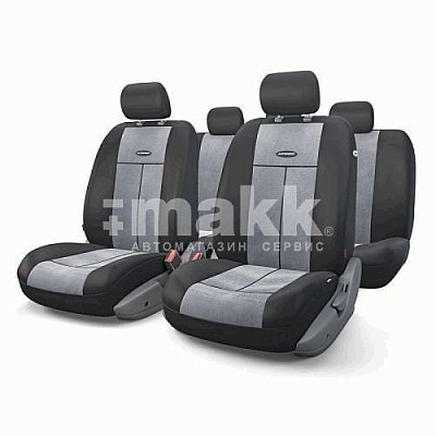 Чехлы AIRBAG полиэстер/велюр, 9 предметов, черный/т.серый 6шт/уп TT-902V BK/D.GY