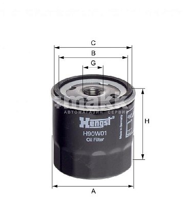Фильтр масляный Hengst H90W01 (W 712) CLAAS, OPEL, FORD