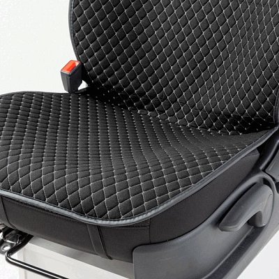 Накидки на сиденье Car Performance передние 2 шт  fiberflax черн/серые 5шт/уп CUS-1052 BK/GY