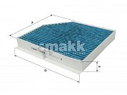 Фильтр салонный Hengst E2948LV (FP 2450) AUDI, PORSCHE противоаллергенный с биопокрытием