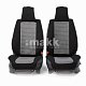 Накидки на сиденье Car Performance передние 2 шт  fiberflax черн/серые 10шт/уп CUS-3024 BK/GY