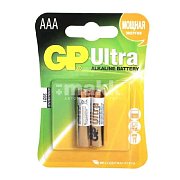 Батарейка ААА GP LR03 ULTRA ALKALINE 24AUA21--2CRSBC2 BL-2  (2шт/бл)  цена за блистер