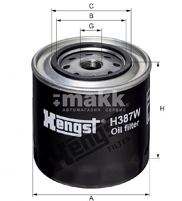 Фильтр масляный Hengst H387W (W 11 008) CASE IH, FIAT NEW HOLLAND