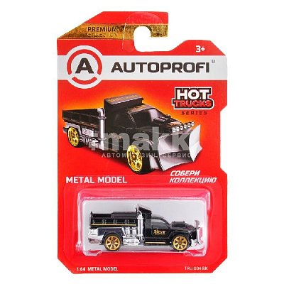 Машинка коллекционная 1:64 HOT TRUCKS черная TRU-004 BK