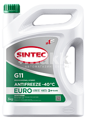Антифриз Sintec Euro (-40) 3кг G11 (зеленый)