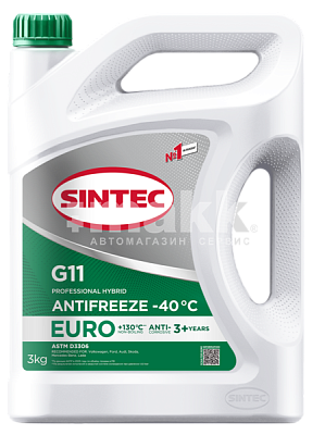 Антифриз Sintec Euro (-40) 3кг G11 (зеленый)