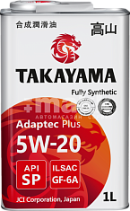 Масло моторное TAKAYAMA Adaptec plus 5W20 синтетическое ILSAC GF-6A, API SP 1л