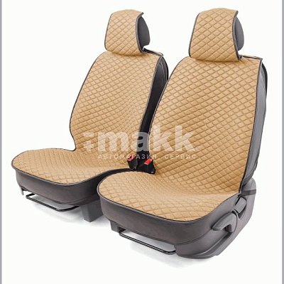 Накидки на сиденье Car Performance передние 2 шт  fiberflax бежевые 10шт/уп CUS-2032 BE