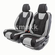 Накидки на сиденье Car Performance передние 2 шт алькантара + экокожа черн/серые  CUS-3034 BK/GY