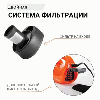 Пылесос автомоб "Агрессор" 12V 100W шнур 4м 3 насадки сумка 6шт/уп AGR-160 STEEL