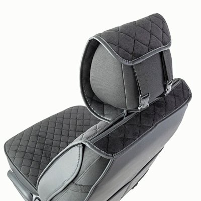 Накидки на сиденье Car Performance передние 2 шт алькантара черные 5шт/уп CUS-2012 BK/BK