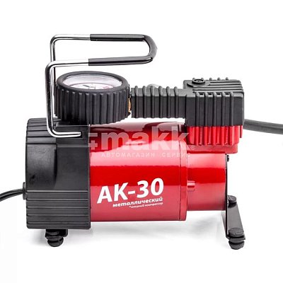 Компрессор  30л/мин 120W 12V металлический, шланг с перех. AUTOPROFI AK-30