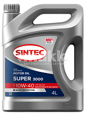 Масло моторное SINTEC Super 3000 10W40 п/синт. API SG/CD   5л Акция 5л по цене 4л 