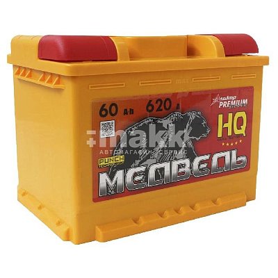 Аккумуляторная батарея 60 Ач Медведь VLA Ca/Ca о/п 242*175*190