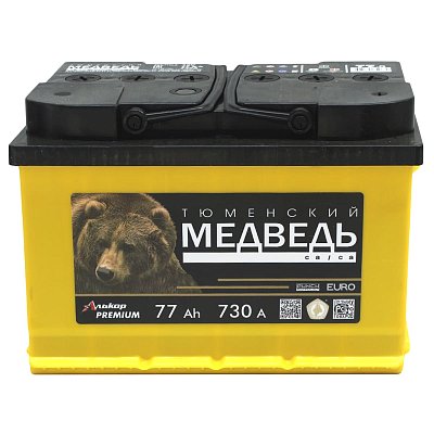 Аккумуляторная батарея 77 Ач Тюменский медведь LA о/п   27,8*17,5*19