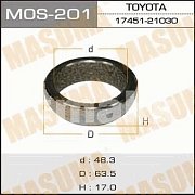 Кольцо глушителя Toyota 1NZFE 2NZ '00- 48.3*63.5*17 металлоасбестовое MoS-201 MASUMA