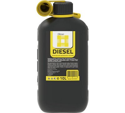 Канистра 10л пластик Oktan Diesel с гибким шлангом для дизеля A1-01-16 Эконом
