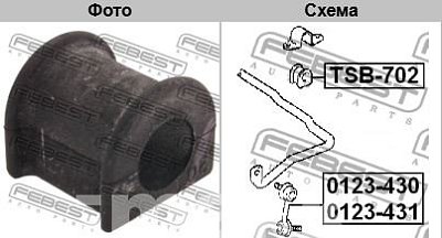 Втулка стабилизатора переднего Toyota Caldina AT191,CT19,ET196 1992.11-2002.06 (d-20) TSB-702 Febest