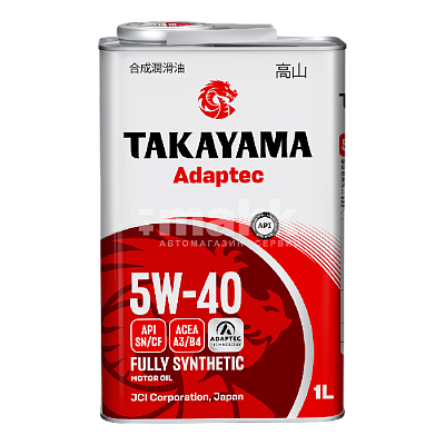 Масло моторное TAKAYAMA Adaptec 5W40 синт. API SN/CF ACEA A3/B4  1л металл