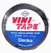 Изолента виниловая 9м 19мм Denka Vini Tape черная 04068 Премиум "В"
