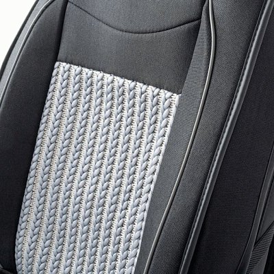 Накидки на сиденье Car Performance передние 2 шт fiberflax черн/серые CUS-2062 BK/GY