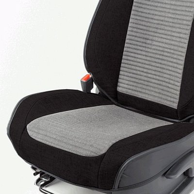 Накидки на сиденье Car Performance передние 2 шт  fiberflax черн/серые 10шт/уп CUS-3024 BK/GY