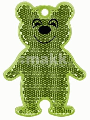 Световозвращающая подвеска МИШКА зеленый