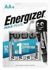 Батарейка АА LR6 Energeizer Max Plus 3+1 шт  (4 шт/бл) цена за блистер
