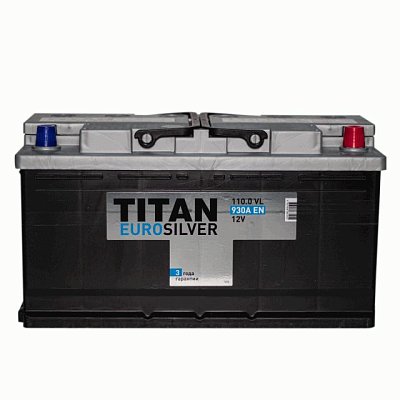Аккумуляторная батарея 110 Ач Титан Euro Silver п/п  35,3*17,5*19