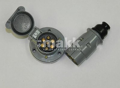 Разъем для присоединения прицепа металлический 7-контактов (комплект) 