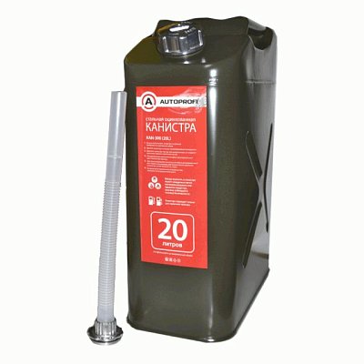 Канистра 20л стальная "Autoprofi" вертикальная крышка с перепускным клапаном KAN-300 (20L) Премиум