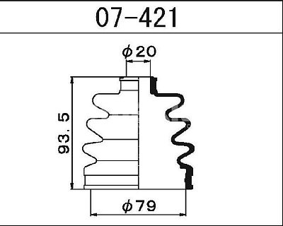 Пыльник ШРУСа Nissan Pulsar наружн. 07-421 Maruichi  (хомуты в ком-те)