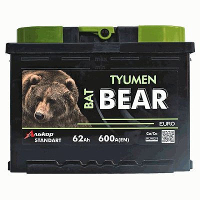 Аккумуляторная батарея 62 Ач Tyumen BatBear о/п   24,2*17,5*19