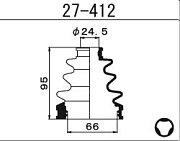 Пыльник ШРУСа Toyota Corona внутр. 27-412 Maruichi "В" (хомуты в ком-те)