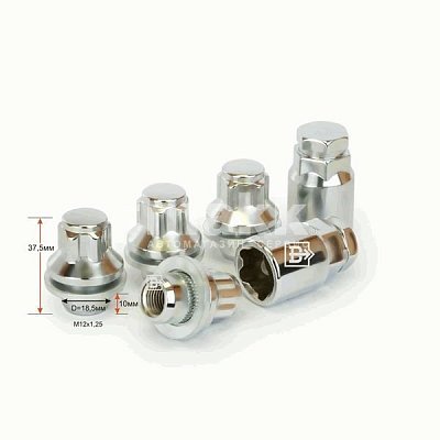 Гайки-секретки набор М12*1,25RH 37мм 2 ключа Вектор 436444H2