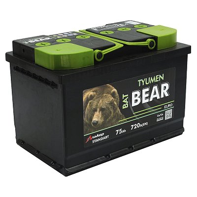 Аккумуляторная батарея 75 Ач Tyumen BatBear  п/п  27,8*17,5*19