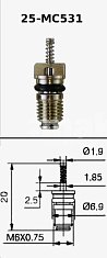 Золотник (ниппель заправочный) нижняя резьба M6*0.75